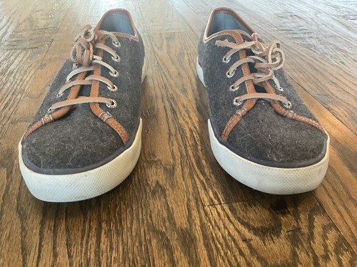 Sperry Top-Sider Seacoast Gray Sneakers Brown Leather Laces Women's US Size 9.5 - Picture 14 of 15