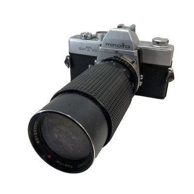 Minolta SRT101 35 mm SLR Film Camera w/Tokina F/4/55MM Lens Japan AS IS #015A