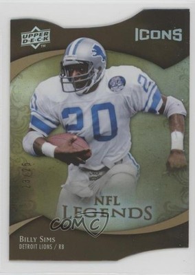 2009 Upper Deck Icons NFL Legends Die-Cut /25 Billy Sims #195 4ud