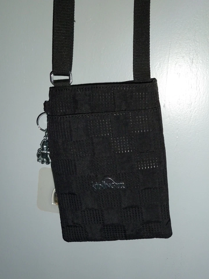 Minitasche von KIPLING, schwarz mit Karostruktur Smartphonetasche,neuwertig - Bild 2 von 4