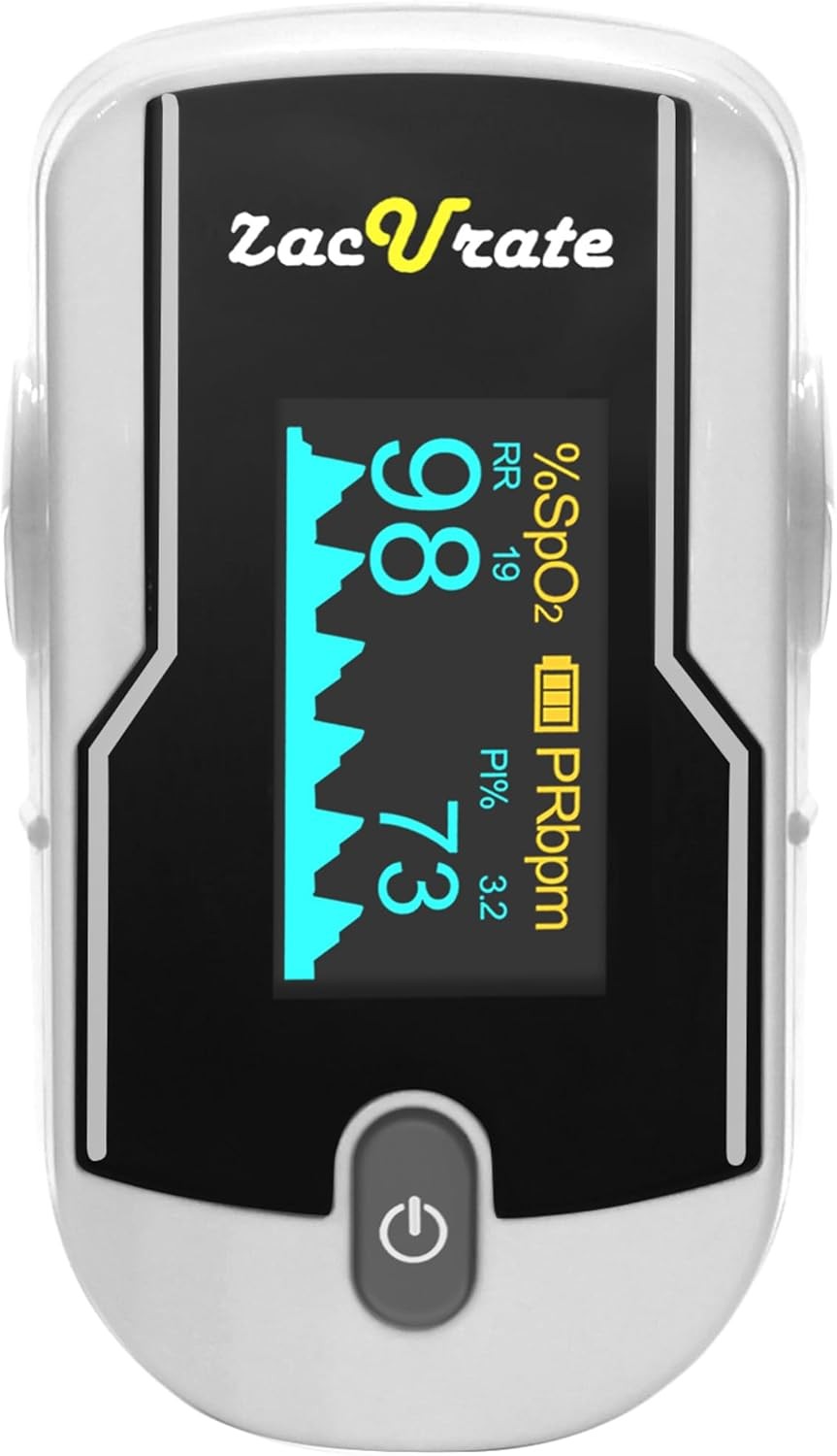 Zacurate 500E-B Wireless Bluetooth Fingertip Blood Pulse Oximeter Monitor with F