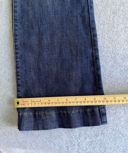 Jeans Indigo Poppy Donna Tg 12 Elastico Vita Controllo Pancia Elasticizzato Svasato Gamba - Foto 11 di 11