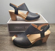 Dansko Sandals Teagan Burnished Nappa Black Womens 40M (9.5-10 US) NIB