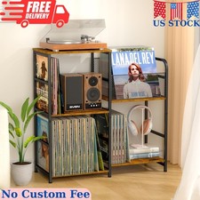 Record Player Stand, Turntable Stand with Vinyl Storage Holds up to 300 Albums