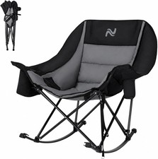 Oversized Rocking Chair for Adults, Heavy Duty Camping Chair, 400lbs