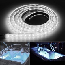 Marine Submersible Boat LED Strip Lights, 12V 6FT IP68 Waterproof 6FT White