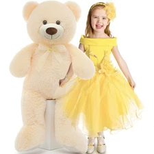 MorisMos Giant Teddy Bear Stuffed Animal 3ft-36 inch Big Pink Teddy Bear