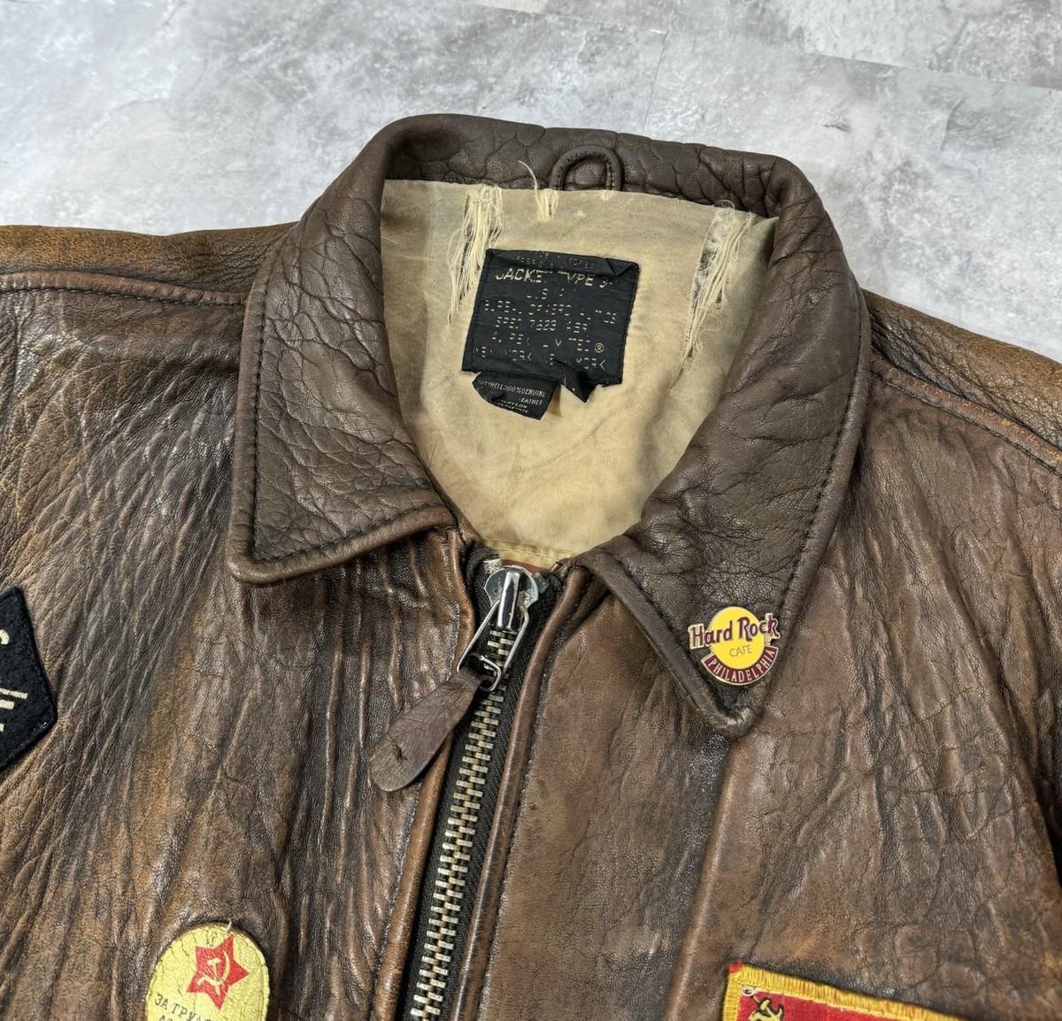 Vintage 1987 Avirex G1 Leather Flight Bomber Jacket US/ Russian
