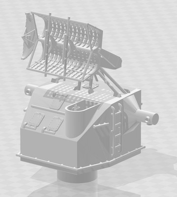 1/350 3D Printed US Navy MK37 W-MK22/12 DP Radar and Open Cupola X 4