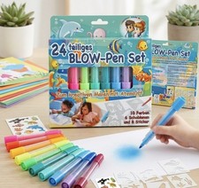 10 Blow-Pens zum  Kreativem Malen mit Atemluf...