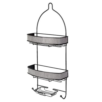 Diamante 2 Ebenen Hängend Dusch Caddy Badezimmer Organizer Korb Seifenschale Regal