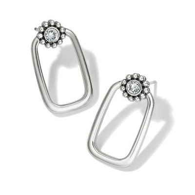NWTag Brighton TWINKLE TETRA LINX Silver Crystal  Post Drop Earrings MSRP $68