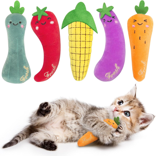 Katzenminze Katzenspielzeug, 5er Pack, Plüsch Katzenminze Spielzeug für Indoor Kätzchen Katze, interaktiv - Bild 8 von 12