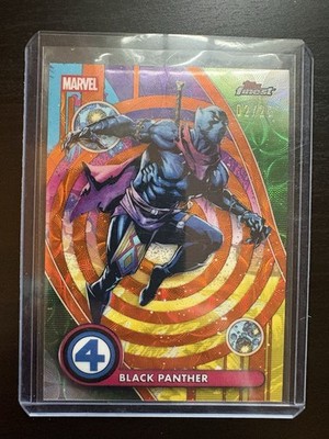 Topps Finest Fantastic 4 Black Panther Negative Zone ORANGE 2/25