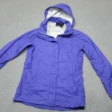 Marmot Windbreaker Rain Full Zip Jacket Womens Size S Blue Hooded Pockets