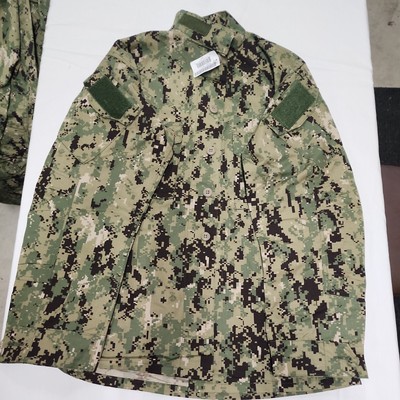 US Navy Shirt Medium Long Blouse Working Uniform Type iii Seals Jacket damaged