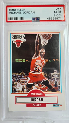 Fleer 1990 Michael Jordan #26 PSA 9 (OC) Graded Chicago Bulls NBA Card