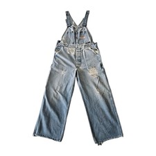Vtg Big Mac Workwear Perfectly Distressed Thrashed Lightwash Denim Overalls 32