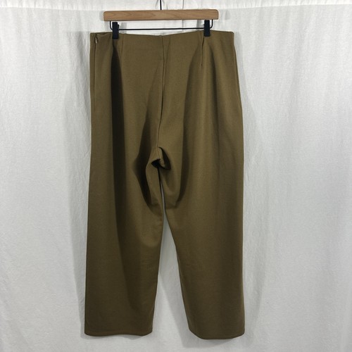Eileen Fisher Wool High Waist Straight Ankle Camel Brown Pants Womens Size XL - Picture 2 of 9