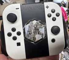 Nintendo Switch OEM Genuine Joy Con Controllers And Grip Attachment - Pair