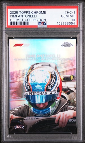 2025 TOPPS CHROME FORMULA 1 HELMET COLLECTION #HC-1 KIMI ANTONELLI RC PSA 10