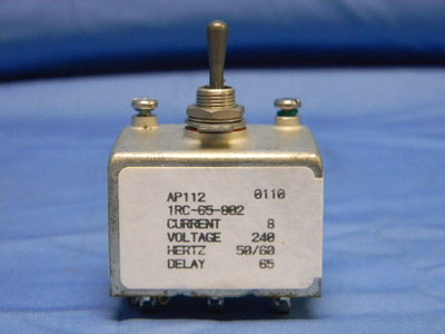 NEW Airpax Sensata AP112-1RC-65-802 Sealed Circuit Breaker 8A 50V-DC/240V-AC