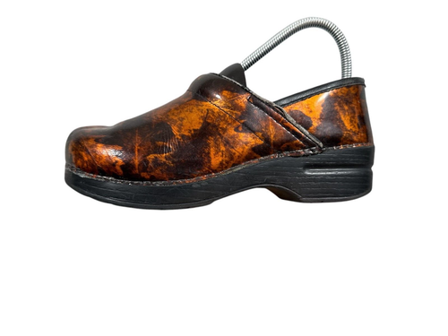 Danko Professional Clogs Womens 38 Copper Leaves Slip On Leather Patent - Picture 3 of 10