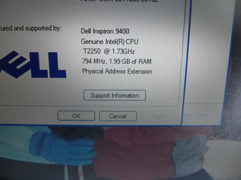 Laptop Dell Inspiron E1705 4 piezas arranque Windows disco duro limpiado * Foto 2 de 4