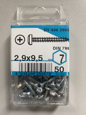 Connex Blechschrauben verzinkt Linsenkopf Kreuzschlitz 2,9 x 9,5 mm 50 Stück