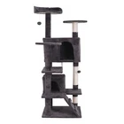 Zenstyle 53-in Cat Tree & Condo Scratching Post Tower, Dark Gray