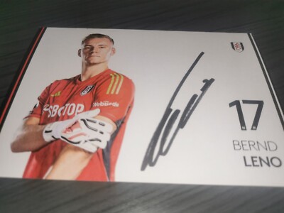 Bernd Leno hand signed Fulham autograph card
