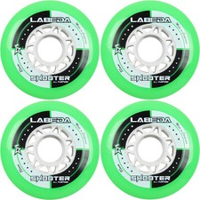Labeda Shooter Inline Roller Hockey Wheels GREEN 80mm Indoor Outdoor 4 Pack