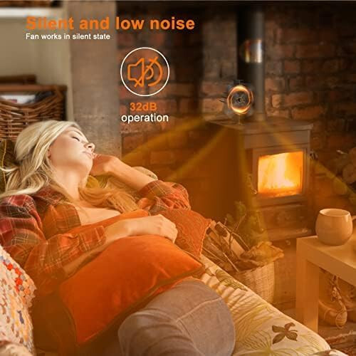 4-Blade Heat Powered Stove Fan, Wood Stove Fan Fireplace Fan for Wood/Log Burner - Picture 6 of 8