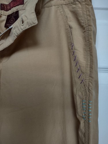 Pantaloni da donna By Miss Me gamba larga marrone chiaro ricamato patchwork taglia L 31/34 - Foto 6 di 9