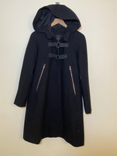 G Star Raw Correctline Size Xs Black Wool Hooded Swing Overcoat Swing Jacket