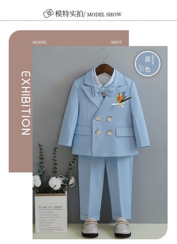 Boys Children Kids 5Piece Formal Wedding Party Blazer StagePerformance Vest Suit - Picture 21 of 37