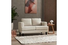 2 or 3 Seater Sofa Linen Fabric Dark Grey, Ivory, Pale Blue, Mustard Dark Legs