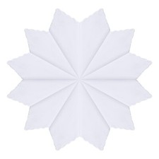 GB Women's 100 White Cotton Handkerchiefs with Wavy Edge for Embroidery and ...