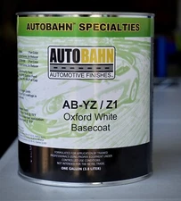Autobahn Oxford White Basecoat Car Auto Paint GALLON AB-YZ Ford Code YZ