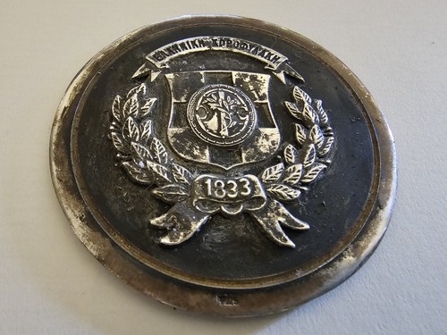 TARGA COMMEMORATIVA POLIZIA GRECA 150 ANNI ARGENTO STERLING 925 - Foto 4 di 9