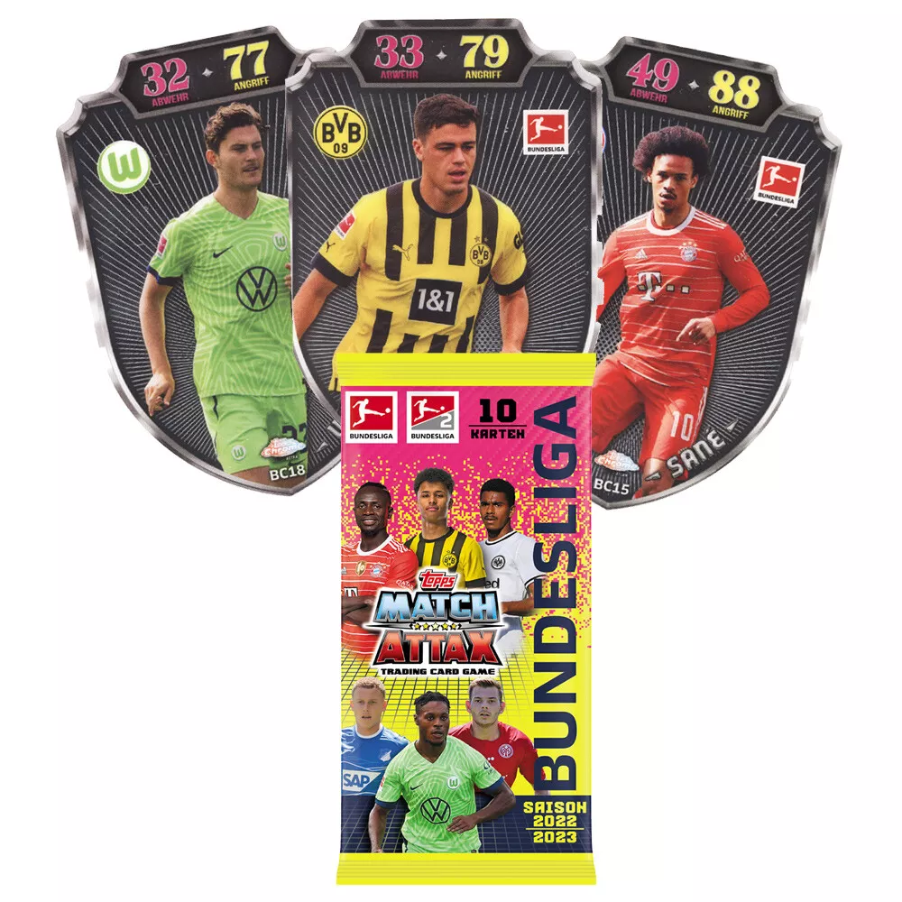 Topps Match Attax Bundesliga 2022 2023 Cards Chrome Shield + Limitierte  Karten