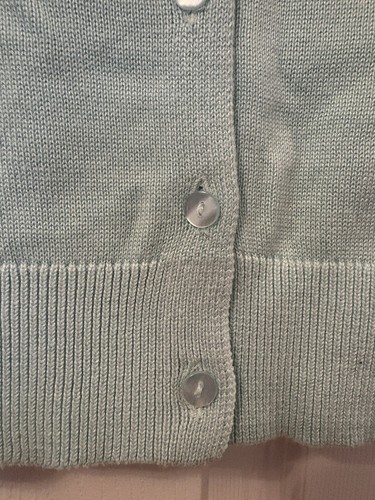 By By Girl Button Up Cardigan In Aqua W/ Eyelit Pattern Sleeves Sz M 2243P11 NEW - Picture 12 of 22
