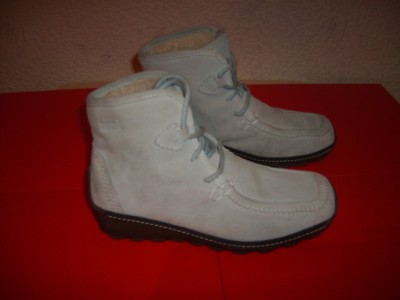 #BAMA#Echtleder#Wildleder#Damen#Stiefeletten#Hellblau#Worker#Boots#Schuhe#Gr.36 