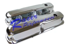 Mopar Chrysler SB 273-318 340 360 Chrome Steel Valve Cover 3-1/4" Baffled Hole
