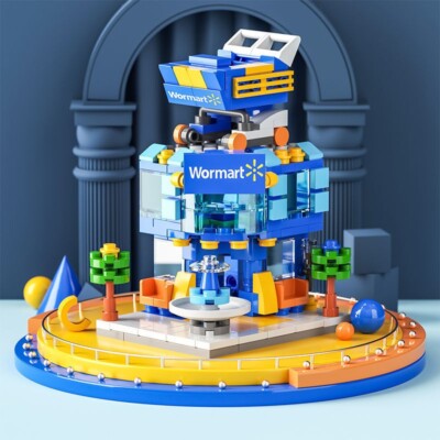 Walmart Style Food Superstore Spielzeug Mini Baustein MOC Construction Toy Block