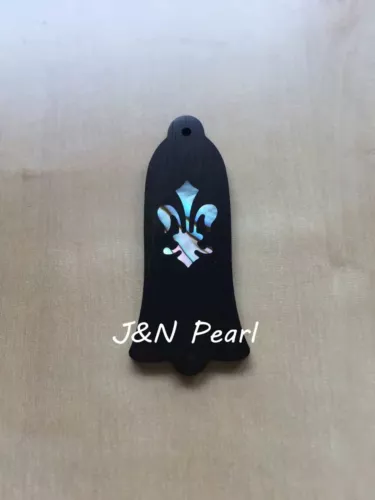 Selected Abalone Fleur De Lis Inlaid Ebony Bell Truss Rod Cover for Banjo