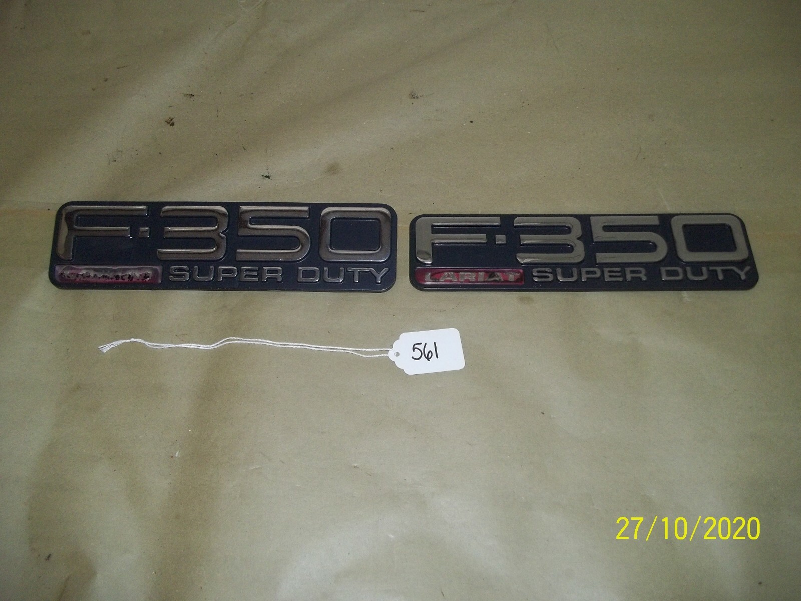 PAIR OF 2005-2007 Ford F-350 Super Duty Chrome FENDER Emblem OEM 