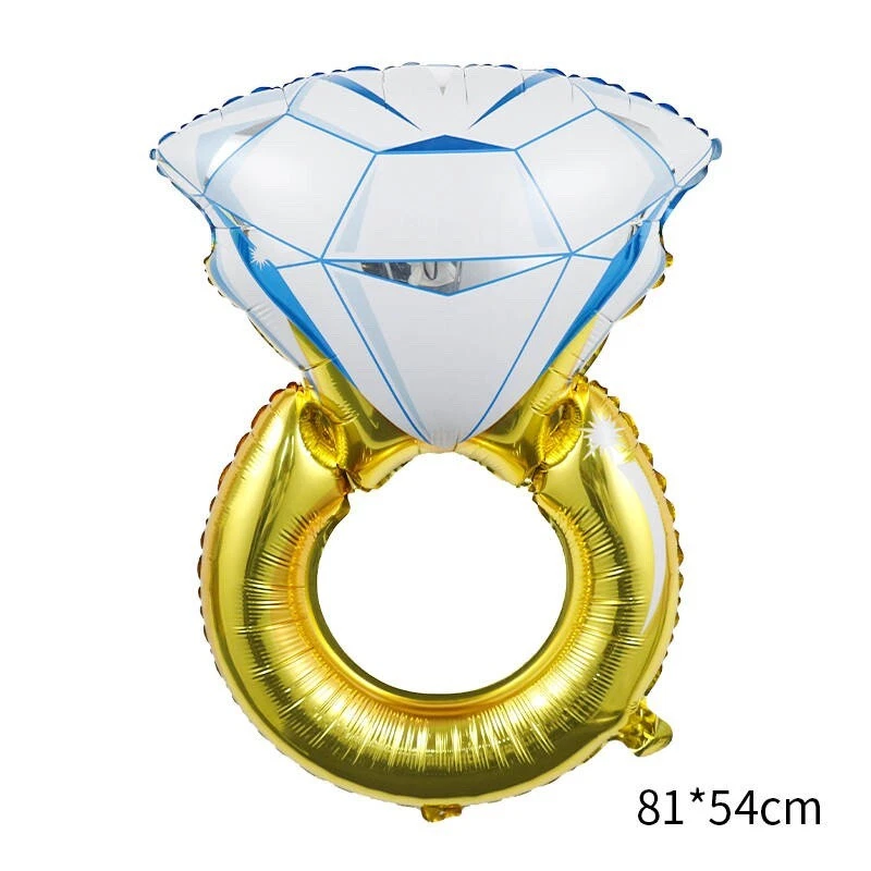 Anillo de compromiso de boda de 15 piezas con diamantes decoración de globos de champán Foto 4 de 4