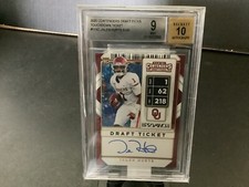 2020 CONTENDERS DRAFT PICKS TOUCHDOWN TICKET JALEN HURTS AUTO /6 BGS 9 AUTO 10