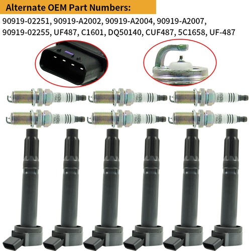 6X Ignition Coil +6x Spark Plug For 20092019 Toyota Highlander 2.7L UF487 eBay